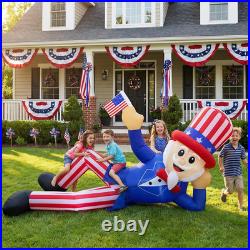8 FT 4Th of July Inflatables Outdoor Decorations, Large Uncle Sam Patriotic Infl