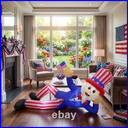 8 FT 4Th of July Inflatables Outdoor Decorations, Large Uncle Sam Patriotic Infl