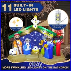 8 FT Christmas Inflatables Nativity Scene Outdoor Decorations, Christmas Blow