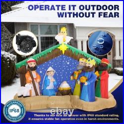 8 FT Christmas Inflatables Nativity Scene Outdoor Decorations, Christmas Blow