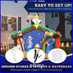 8 FT Christmas Inflatables Nativity Scene Outdoor Decorations, Christmas Blow