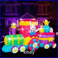 8 FT Easter Inflatable Bunny Train for Outdoor Holiday Décor