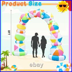 8 FT Inflatable Beach Ball Arch, Summer Inflatable Outdoor Decorations, Blow up