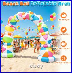 8 FT Inflatable Beach Ball Arch, Summer Inflatable Outdoor Decorations, Blow up