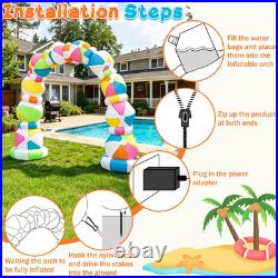 8 FT Inflatable Beach Ball Arch, Summer Inflatable Outdoor Decorations, Blow up