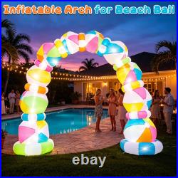 8 FT Inflatable Beach Ball Arch, Summer Inflatable Outdoor Decorations, Blow up