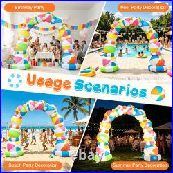8 FT Inflatable Beach Ball Arch, Summer Inflatable Outdoor Decorations, Blow up