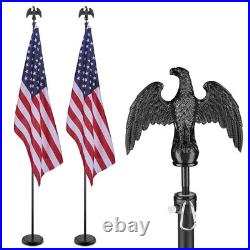 8 Ft Sectional Indoor Flag Pole Kit Eagle Topper Aluminum 3x5 Ft US Flag & Base 8 Ft Sectional Indoor Flag Pole Kit Eagle Topper Aluminum 3x5 Ft US Flag & Base