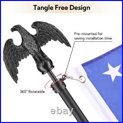 8 Ft Sectional Indoor Flag Pole Kit Eagle Topper Aluminum 3x5 Ft US Flag & Base 8 Ft Sectional Indoor Flag Pole Kit Eagle Topper Aluminum 3x5 Ft US Flag & Base
