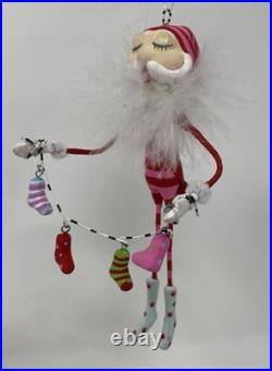 8 Glitterville Polka Dot Socks Character Ornaments