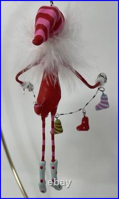 8 Glitterville Polka Dot Socks Character Ornaments