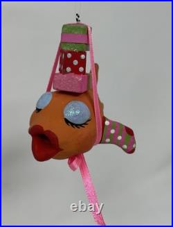 8 Glitterville Polka Dot Socks Character Ornaments