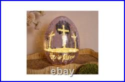 8 Illuminated Glass Egg with Hidden Scene by Kim Gravel Pink