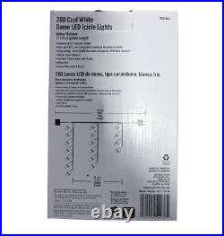 8-PACK Home Accents Holiday 17.5 ft. 200-Light Cool White Dome LED Icicle Lights