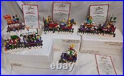 8 Piece Lot 2003 Simpsons Christmas Express Collection Train Car Ornaments