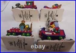 8 Piece Lot 2003 Simpsons Christmas Express Collection Train Car Ornaments