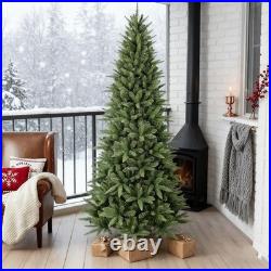 8 ft Artificial Christmas Tree Slim Pencil Realistic Xmas Tree 1612 Branch Tips