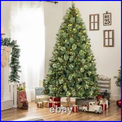 8 ft Prelit Artificial Christmas Tree Pine tree with 820 Lights PE PVC 1897 Tips
