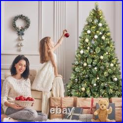 8 ft Prelit Artificial Christmas Tree Pine tree with 820 Lights PE PVC 1897 Tips