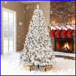 8 ft Prelit Snow Flocked Artificial Full Christmas Tree Pine Tree with 700 light