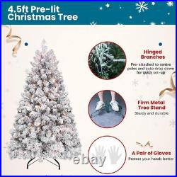 8 ft Prelit Snow Flocked Artificial Full Christmas Tree Pine Tree with 700 light