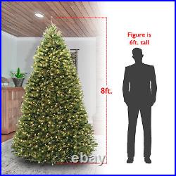 8ft Artificial Holiday Standing Xmas Christmas Tree + 750 LED Prelit Light Decor