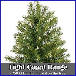 8ft Artificial Holiday Standing Xmas Christmas Tree + 750 LED Prelit Light Decor