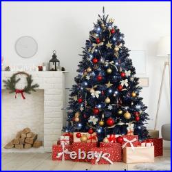 8ft Prelit Black Christmas Tree Artificial Halloween Tree&2486 Tips & 600 Lights