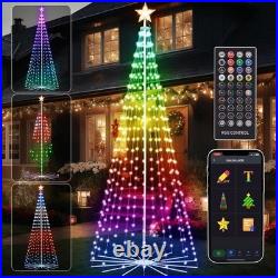 8ft Smart RGB Christmas Tree Color Changing LED Lights for Indoor/Outdoor Deco
