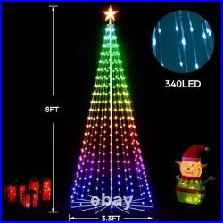 8ft Smart RGB Christmas Tree Color Changing LED Lights for Indoor/Outdoor Deco