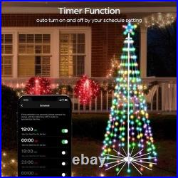 8ft Smart RGB Christmas Tree Color Changing LED Lights for Indoor/Outdoor Deco