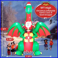 9FT Christmas Inflatables Giant Dragon 2025 NEW LED Outdoor Decoration