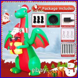 9FT Christmas Inflatables Giant Dragon 2025 NEW LED Outdoor Decoration