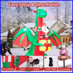 9FT Christmas Inflatables Giant Dragon 2025 NEW LED Outdoor Decoration