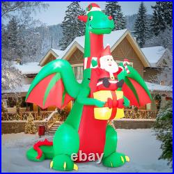 9FT Christmas Inflatables Giant Dragon 2025 NEW LED Outdoor Decoration