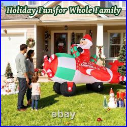 9FT Christmas Inflatables Santa Airplane 2025 NEW LED Outdoor Decoration