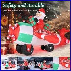 9FT Christmas Inflatables Santa Airplane 2025 NEW LED Outdoor Decoration