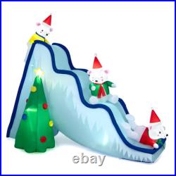 9FT Inflatable Polar Bear Slide LED Lights Christmas Yard Decor 6 LEDs