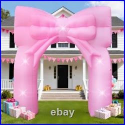 9FT Pink Bow Inflatable Arch Outdoor Decorations Giant Blow-up Pink Bow Arch