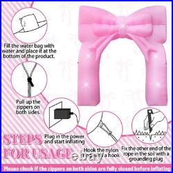9FT Pink Bow Inflatable Arch Outdoor Decorations Giant Blow-up Pink Bow Arch