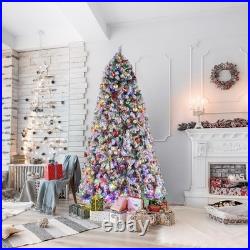 9FT Pre-lit Artificial Christmas Tree Snow Flocked Auto-Spread with 900 LED Lights