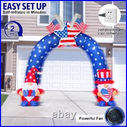 9.2FT Patriotic Gnome Inflatable Archway for 4th of July Lawn Decor
