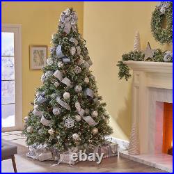 9' Cashmere and Snow Bristle Mixed Tree with 105 Pine Cones and 1200Clear Lights