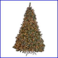 9' Cashmere and Snow Bristle Mixed Tree with 105 Pine Cones and 1200Clear Lights