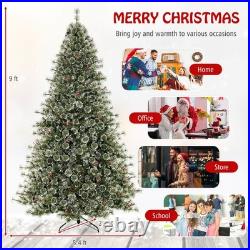 9 FT Artificial Christmas Tree with 360° Quick Power Connector 1714 Pine Needles 9 FT Artificial Christmas Tree with 360° Quick Power Connector 1714 Pine Needles