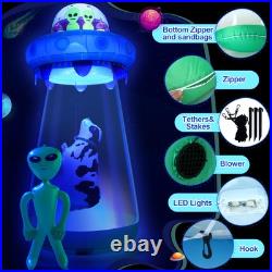 9 FT Halloween UFO Cow Alien Inflatable Yard Decor with LED Blow Up Inflatabl