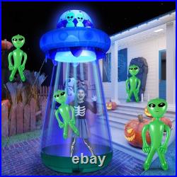 9 FT Halloween UFO Cow Alien Inflatable Yard Decor with LED Blow Up Inflatabl