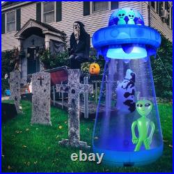 9 FT Halloween UFO Cow Alien Inflatable Yard Decor with LED Blow Up Inflatabl