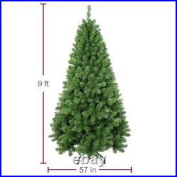 9 FT Unlit Realistic Green Spruce Artificial Holiday Christmas Tree and Stand
