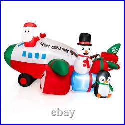 9 Feet Lighted Christmas Inflatable Santa Claus on Helicopter with Penguin 9 Feet Lighted Christmas Inflatable Santa Claus on Helicopter with Penguin
